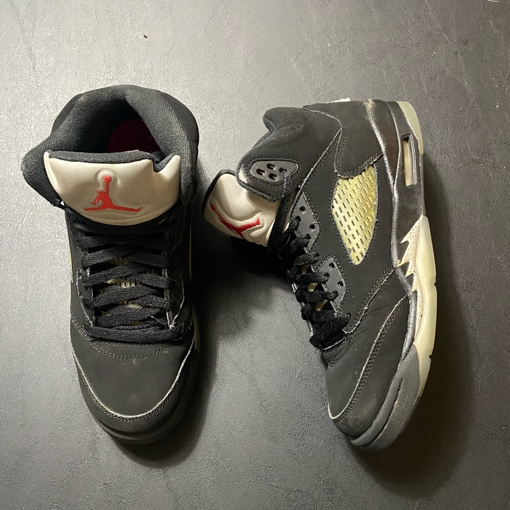 Air Jordan 5 OG Black Metallic Silver Retr 6Y W7.5
